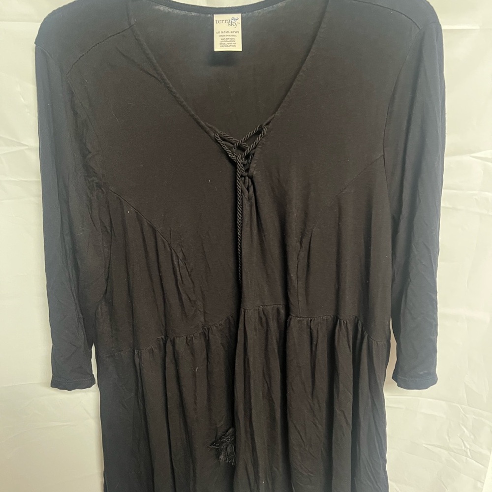 Terra & Sky Classic Black babydoll Top